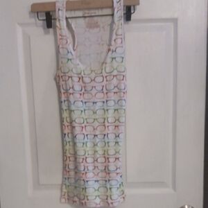 No Boundaries White and Red Fitted Tank Top